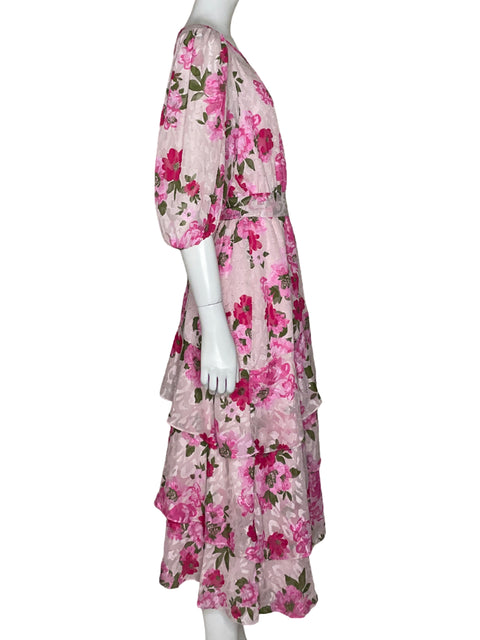 Vestido Sugar + Lips Flores Rosado - Talla XS
