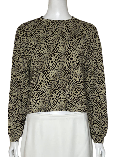 Sweater Zara Animal Print Marrón - Talla XS