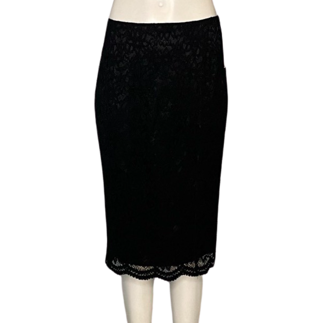 Falda Zara Midi Encaje Negro- Talla 6