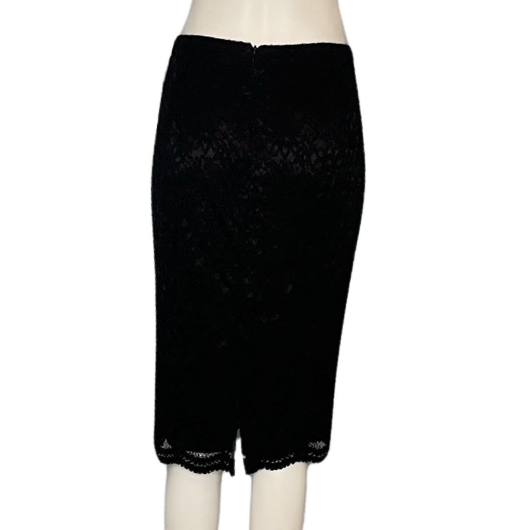 Falda Zara Midi Encaje Negro- Talla 6