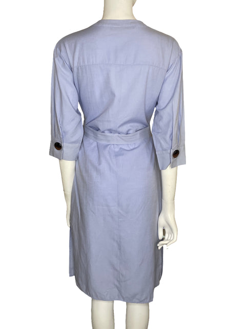 Vestido Zara Camisero Midi Azul-Talla XS