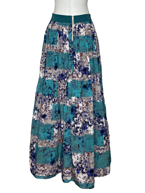 Falda Moulinette Soeurs Maxi Estampado Azul - Talla S