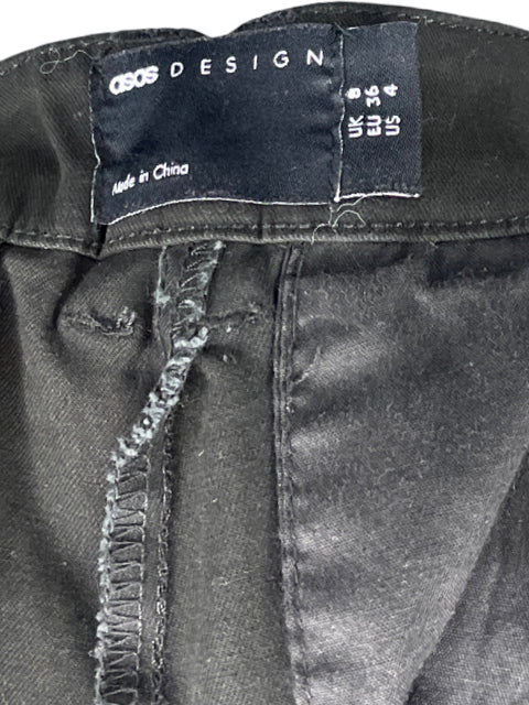 Pantalón Asos Pliegues Bolsillos Negro - Talla 4