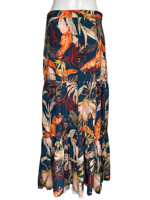 Falda Menta Maxi Tropical Azul-Talla L