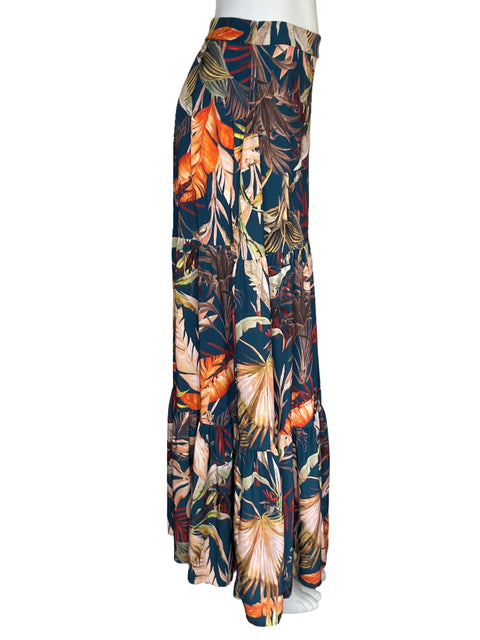 Falda Menta Maxi Tropical Azul-Talla L