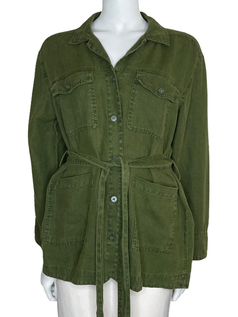 Camisa Tahari Bolsillos Manga Larga Verde-Talla M