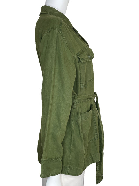 Camisa Tahari Bolsillos Manga Larga Verde-Talla M