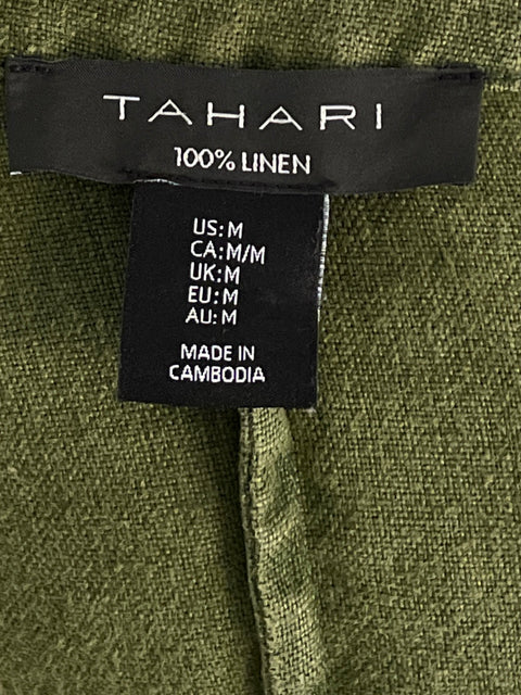 Camisa Tahari Bolsillos Manga Larga Verde-Talla M