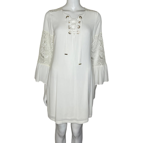 Vestido Studio F Encaje Blanco-Talla 8