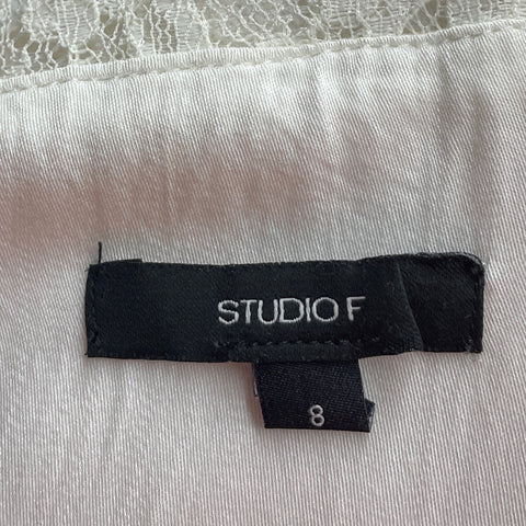 Vestido Studio F Encaje Blanco-Talla 8