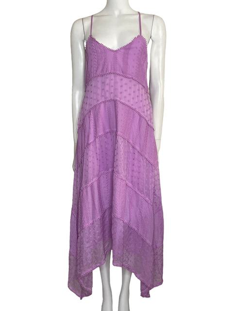 Vestido Mamô Midi Asimétrico Morado-Talla S