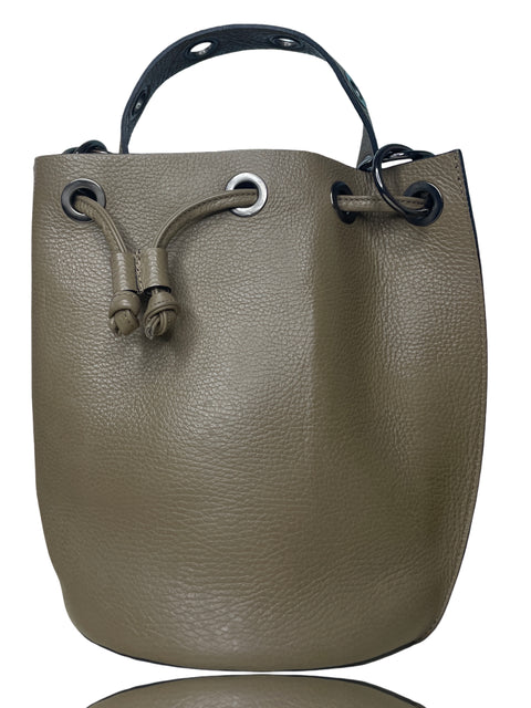 Bolso Real Leather Bucket Marrom-Talla M