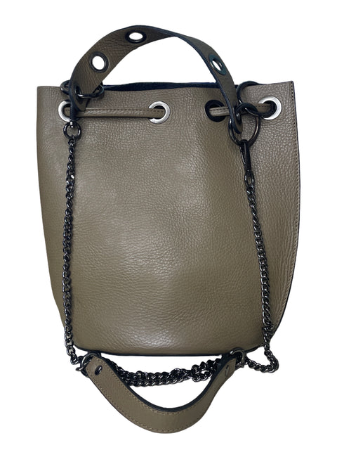 Bolso Real Leather Bucket Marrom-Talla M