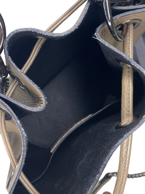 Bolso Real Leather Bucket Marrom-Talla M