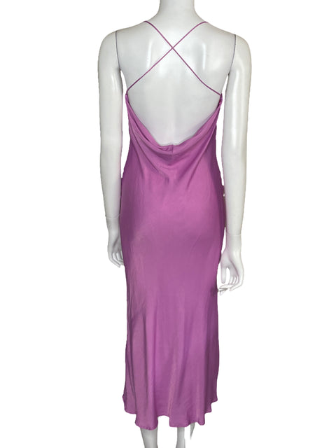 Vestido Zara Midi Fluido Tirantes Morado-Talla XS