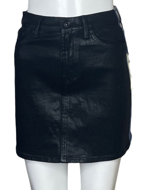 Falda 7 For All Mankind Denim Mini Negro-Talla S