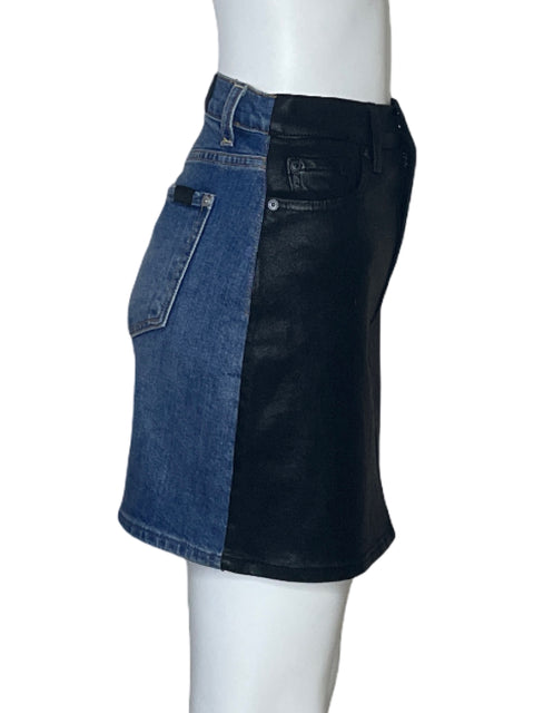 Falda 7 For All Mankind Denim Mini Negro-Talla S