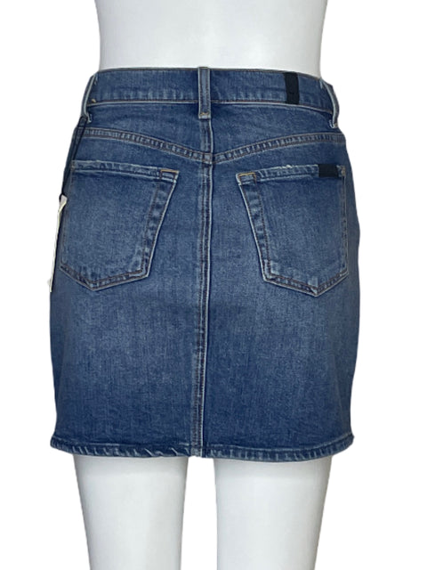 Falda 7 For All Mankind Denim Mini Negro-Talla S