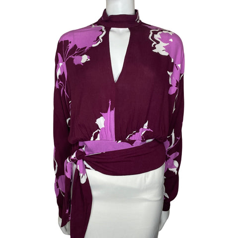 Blusa Free People Escote V Morado-Talla XS