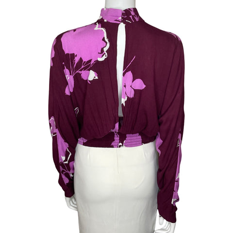 Blusa Free People Escote V Morado-Talla XS