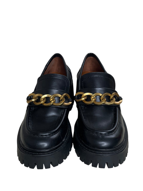 Calzado Zara Chunky Mocasines Negro-Talla 40