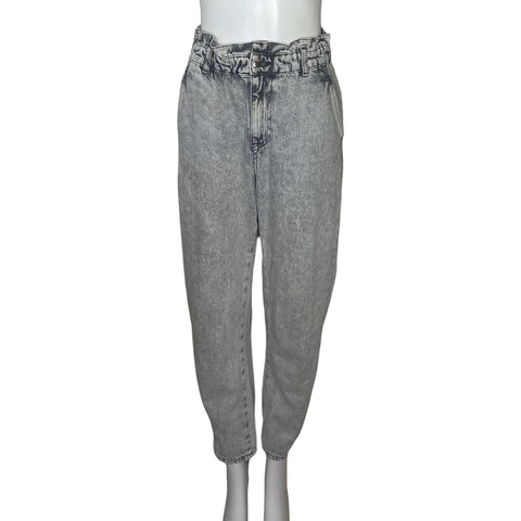 Pantalón Zara Cintura Ruchas Negro-Talla 2