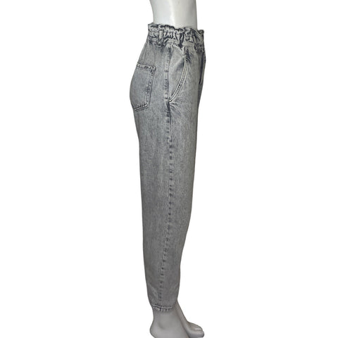 Pantalón Zara Cintura Ruchas Negro-Talla 2