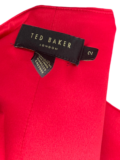 Vestido Ted Baker Zipper Rojo - Talla 2