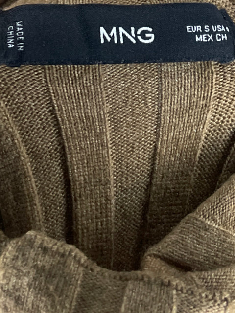 Vestido MNG Acanalado Mangas Larga Marrón - Talla 4