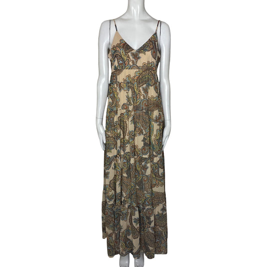 Vestido EXPRESS Estampado Floral Largo Beige - Talla XS