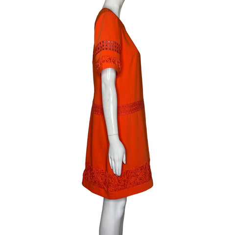 Vestido Karen Millen Cuello Redondo Naranja-Talla 8