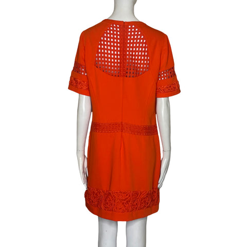 Vestido Karen Millen Cuello Redondo Naranja-Talla 8