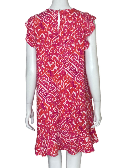 Vestido Tommy Hilfiger Estampados Vuelos Rosado-Talla 4