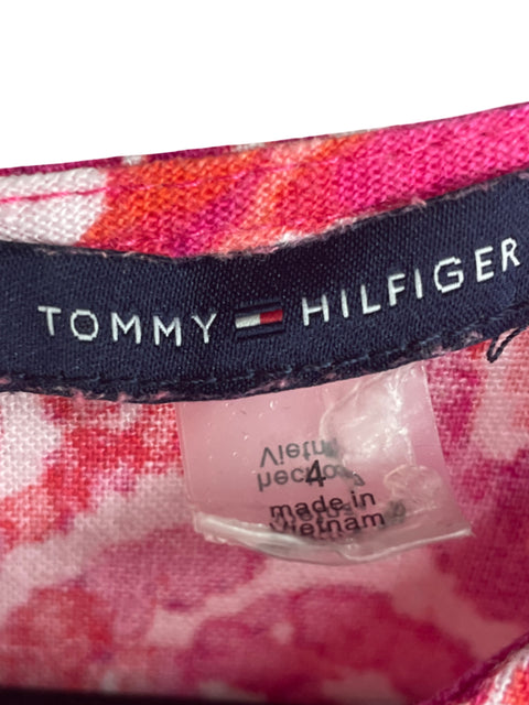 Vestido Tommy Hilfiger Estampados Vuelos Rosado-Talla 4
