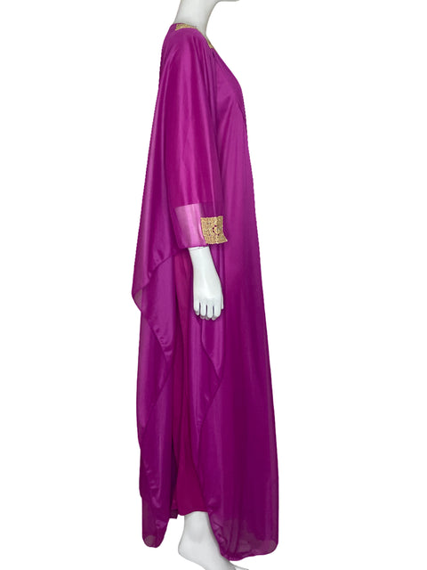 Vestido Tesoro TPS Caftan Con Bordados Fucsia - Talla XL