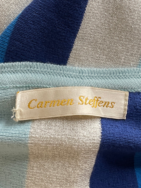 Vestido Carmen Steffens Halter Rayas Azul-Talla S