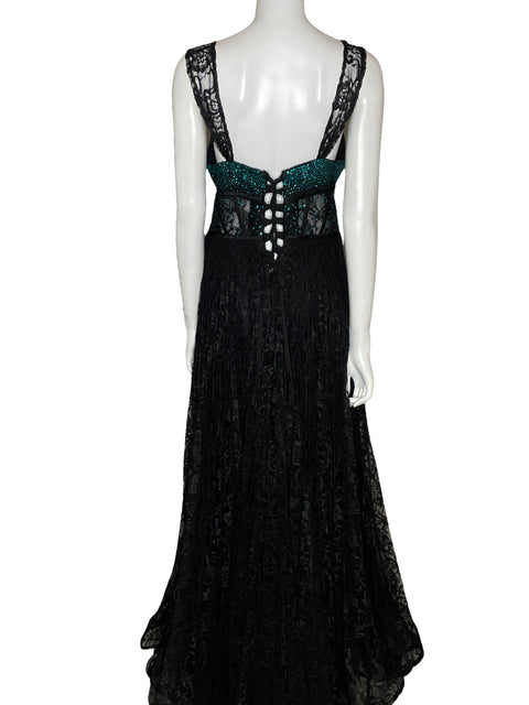 Vestido Tesoro TPS Maxi Encaje Plisado Negro-Talla 44