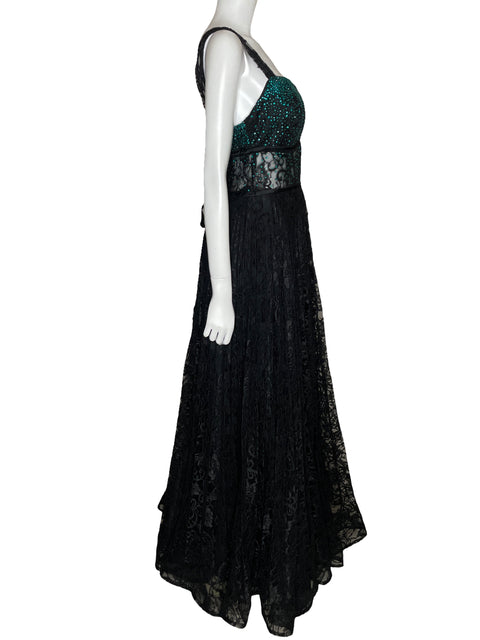 Vestido Tesoro TPS Maxi Encaje Plisado Negro-Talla 44