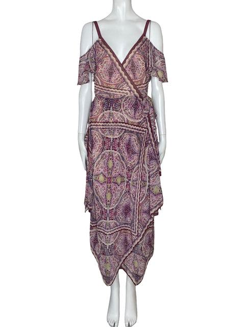 Vestido BCBG Tiras Vuelo Beige-Talla XXS