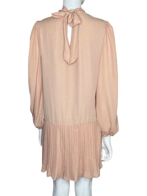 Vestido Tcec Mini Plisado Beige-Talla L