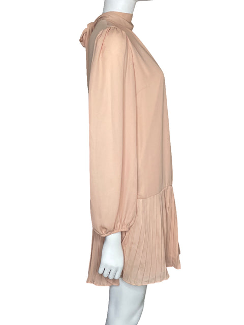 Vestido Tcec Mini Plisado Beige-Talla L