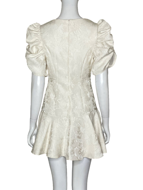 Vestido DO + BE Mini Mangas Puff Blanco - Talla S