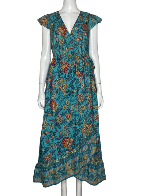 Vestido Hand Of The Free Midi Estampado Azul - Talla S