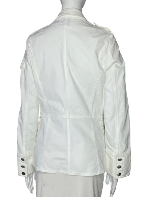 Chaqueta Tory Burch Botones Denim Blanco-Talla M