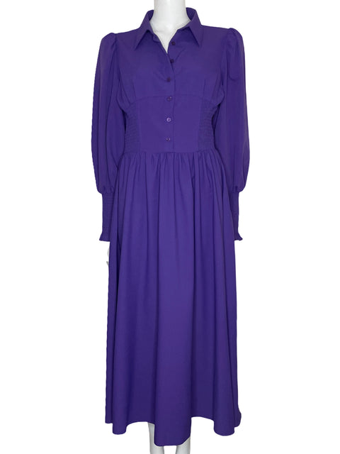 Vestido Tesoro TPS Midi Mangas Bombachas Morado-Talla L