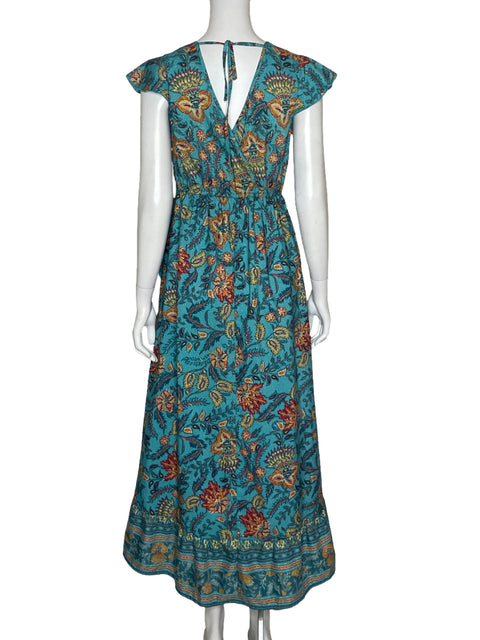 Vestido Hand Of The Free Midi Estampado Azul - Talla S