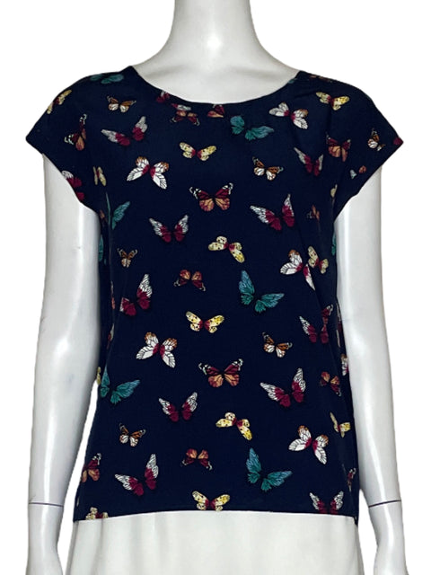 Blusa Abercrombie & Fitch Mariposas Azul - Talla S