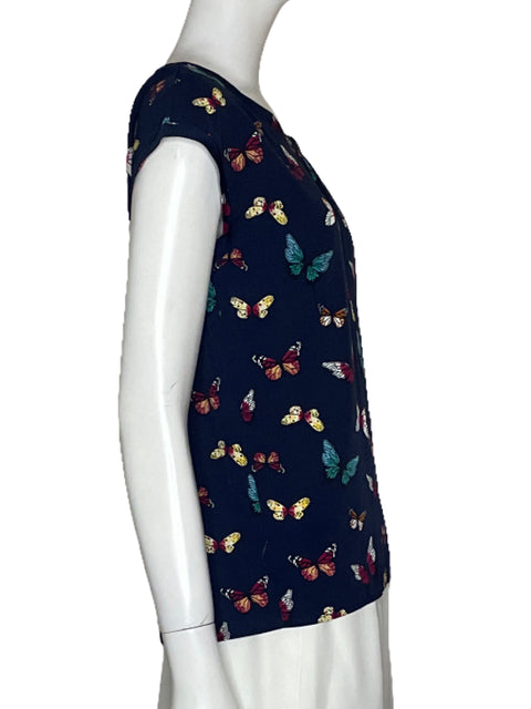 Blusa Abercrombie & Fitch Mariposas Azul - Talla S