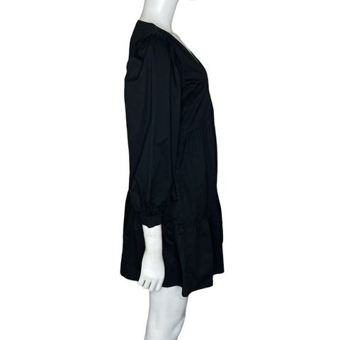 Vestido Zara Manga Larga Escote V Negro-Talla S