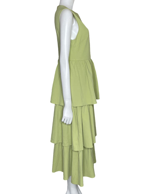 Vestido Tesoro TPS Midi Vuelos Verde-Talla L